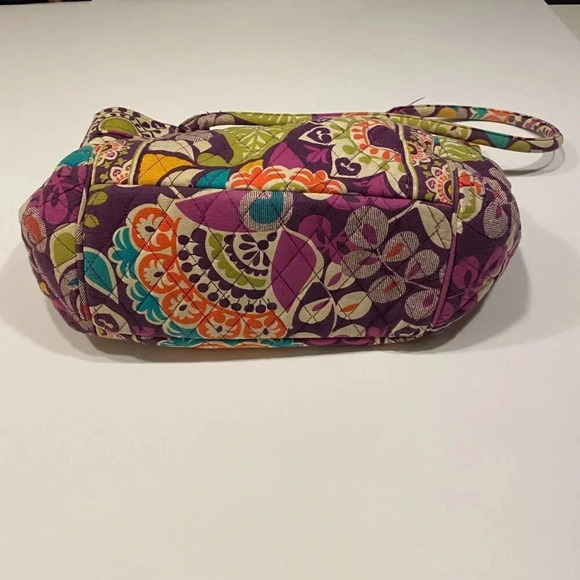 Vera Bradley Medium Tote Bag in Retired Plum Crazy Pattern with Side Pockets - Picture 7 of 7